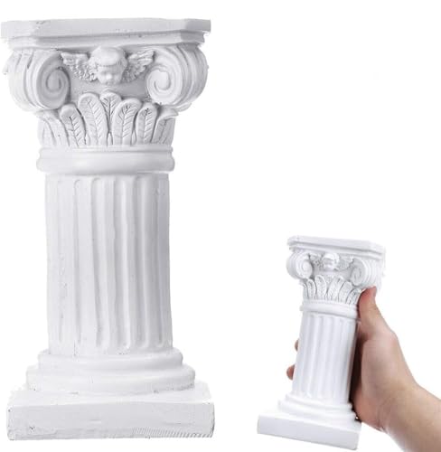 ETIGER Roman Pillar, Greek Column Resin Statue, Centerpiece Pedestal Stand Figurine Sculpture, for Wedding Home Garden Indoor Outdoor Decoration(White)(White)