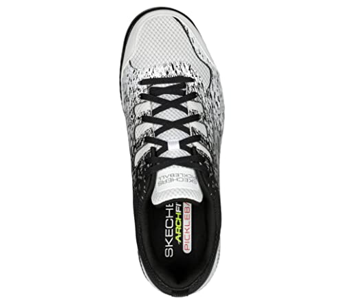 Skechers Men's Viper Court-Athletic Indoor Outdoor Pickleball Shoes With Arch Fit Support Sneaker, White/Black, 9.5 #TOP2