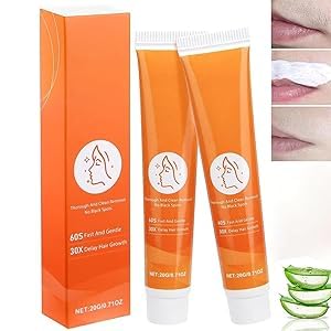 2 Stück Enthaarungscreme Gesicht, Gesichtshaarentfernungs Creme, Haarentfernung Gesicht Damen, Beruhigende Enthaarungscreme Für KöRper, Hair Off Haarentferner Lippenhaarcreme