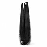 VAMA Fashion Natural Soft Synthetic Nylon Ponytail Extension Straight Wrap Around Thick False Hair Extension, Parandi Artificial Choti Hair For Jada Kuchulu Gantalu Set For Women (Black 26 Inches)