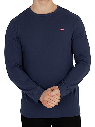 Levi's Long-Sleeve Original Housemark Tee, T-Shirt para Hombre, Cotton + Patch Dress Blues, L