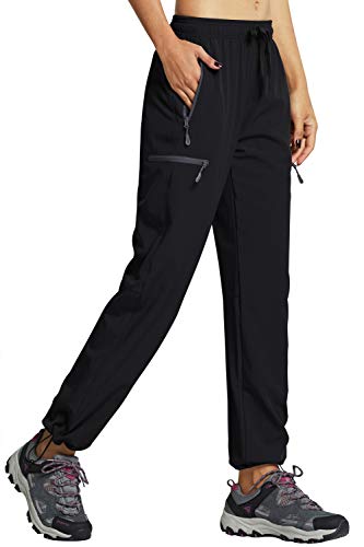Libin Women s Cargo Hiking Pants Lightweight Quick Dry Pants Athletic Workout Casual Outdoor Zipper Pockets, Black M