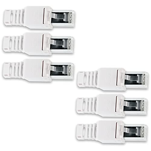NAmobile 6 conectores de red Cat6A RJ45, sin herramientas, CAT7, CAT6, CAT5, CAT5e, LAN, sin herramientas, para cables de conexión, cables de red Cover