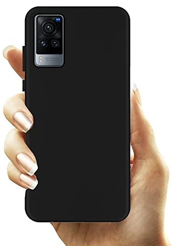 Image of Mobile Back Cover Case for Vivo X60 Pro (Silicone Case|CameraProtection|Black SC1510)
