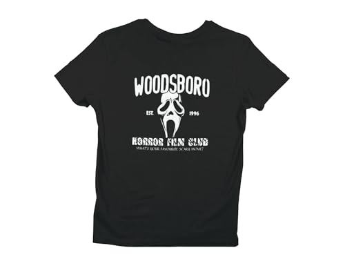 Ghostface T-Shirt - Woodsboro Design - Halloween - Unisex 100% Cotton Sizes S to 5XL Black