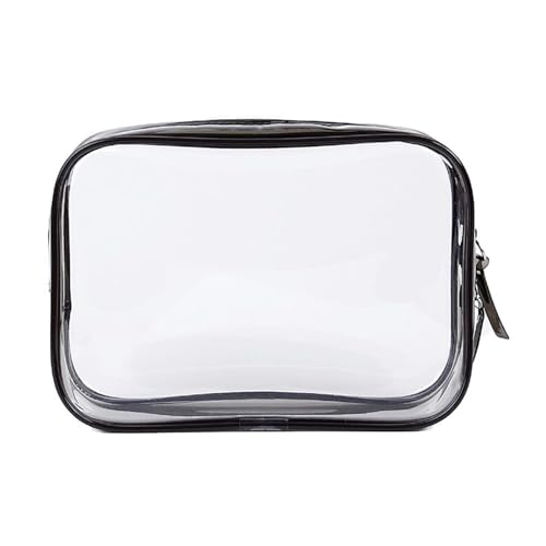 Conjunto de 2 sacos de maquiagem de PVC transparente – Organizadores de higiene de viagem à prova d'água com zíperes resistentes