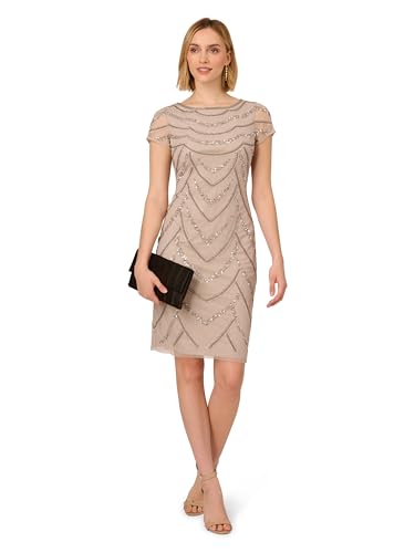 Image of Adrianna Papell Womens Beaded Cocktail Dress