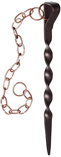 Monarch Rain Chains Powder Coated Iron Rain Chain Anchoring Stake, Brown/Copper