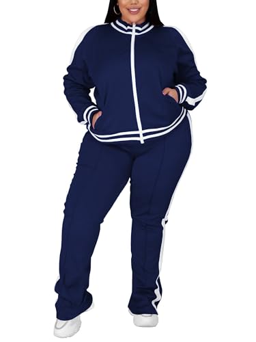Amazon.com: UOUA Plus Size Jogging Suit Sets for Women 2 Piece