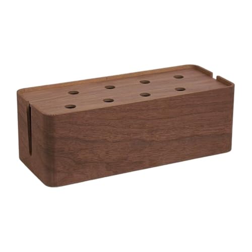 Boîte de rangement pour câbles et multiprise en bois pour bureau - 5