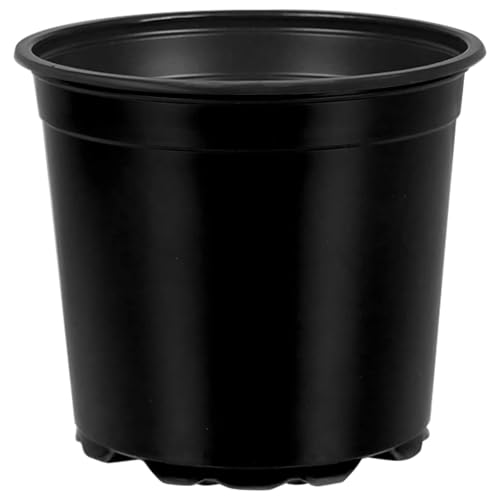 Mhdvray Maceta 50 negro Ø15 x 13 cm de plástico moderno diseño cilíndrico con agujeros de drenaje, robusto y ligero para balcón, jardín y sala de estar