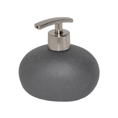 MSV 140751 Bali Dispenser Sapone Ceramica ABS/Gres Grigio Scuro 12,5 x 8,5 x 13 cm