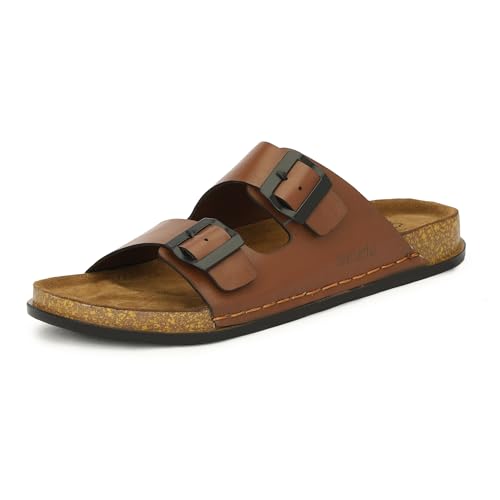 Image of Leatherful Men's premium leather slipper | Genuine Leather upper | Suede Leather Insole | PU sole | Stylish flip flop for men |