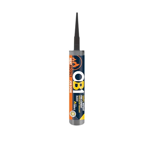 OB1 Black HeatProtect Fire Cement 1200C High Temperature Heat Resistant Sealant for Stoves Fireplaces Ovens & Chimneys.