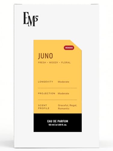Image of EM5 Juno Perfume for Women | Powdery Woody Floral | EDP Strong and Long Lasting Spray | Luxury Gift for Her