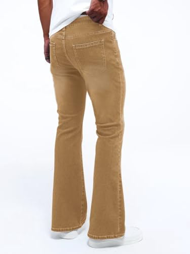 Image of Ben Martin Men's Bell Bottom Jeans || Bootcut Denim Pants || Wide Leg Flared Jeans for Men || High Waist Stretchable Retro Fit || Cotton Jeans for College Casual (1)