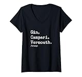 Mujer Receta de cóctel Negroni Camiseta Cuello V