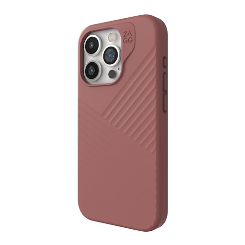 Coque iPhone 15 Pro marron robuste avec grip antichoc et aimant MagSafe intégré