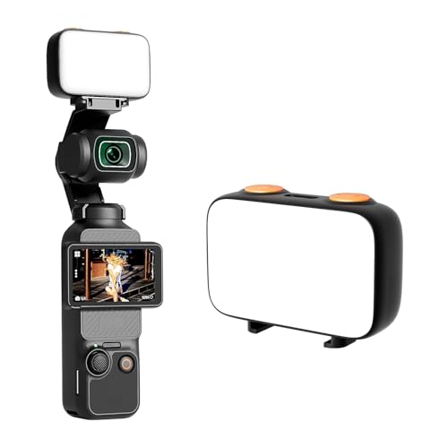 LED Fill Light for DJI osmo Pocket 3 Portable Pocket Photography Light Action Camera Flash with 3 Color Modes 800mAh 40 LED Beads DJI Pocket 3 Accessories for Vlog Video Recording