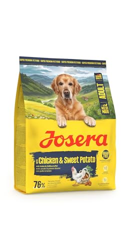 JOSERA Adult Huhn & Süßkartoffel (1 x 900 g) | Premium Trockenfutter für ausgewachsene & sportliche Hunde mittlerer & großer Rassen | mit Erbse & ohne Kartoffel | getreidefrei | 1er Pack