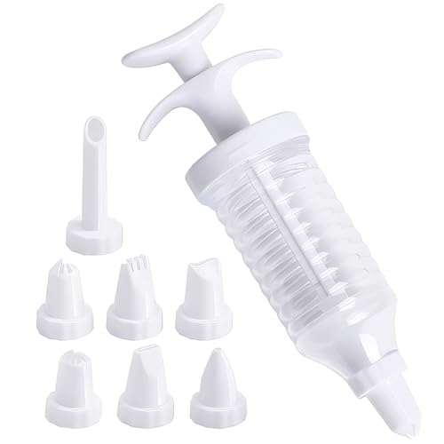 Konesky Kit de tuberías de glaseado con 8 boquillas de tubería, kit de decoración de pasteles, herramientas de decoración de pasteles, kit de pastelería para pasteles, jeringa de glaseado para