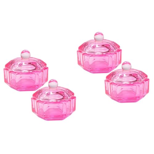 balacoo 4 piezas Dappen Dish con tapa para líquido acrílico miniatura 1