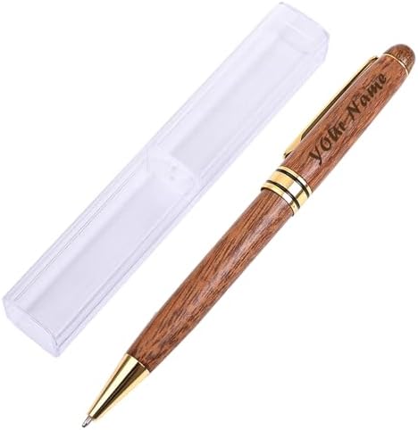 AOK PERSONALIZED Rosewood Pens, Engraved Multi Color Pens - Laser Engraving for Teacher, Lawyer, Father, Boyfriend (Dark Brown)