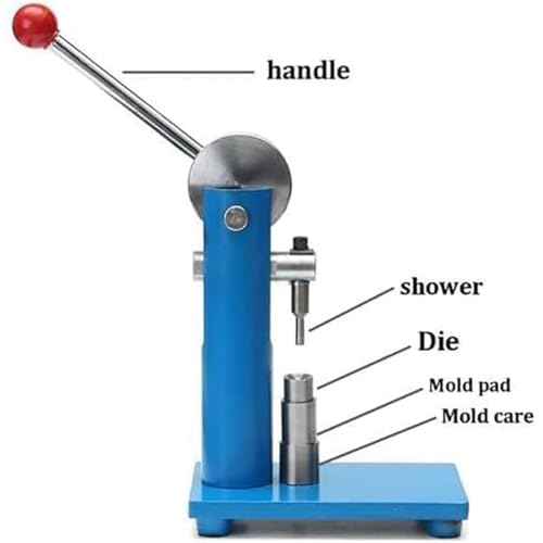 Pressa manuale per compresse, in acciaio inox, a leva, per uso in laboratorio, ideale per stampaggio di fette di zucchero e compresse di latte, per campioni di acido benzoico e carbone