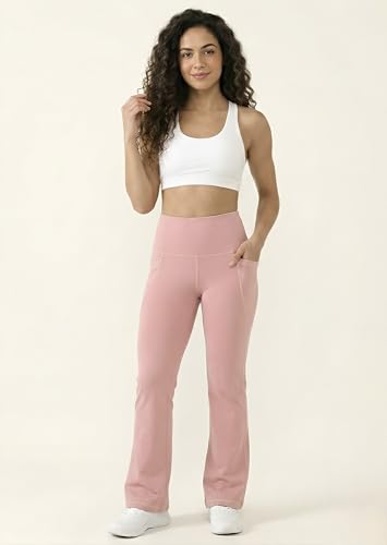 Image of Rock Paper Scissors Premium Flare Gym Pants High Waist Stretchable Flared Leggings with Pockets Gym wear /Active Wear Tights Yoga Pants Womens Workout Tights Gym Tight Black