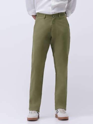 Image of Urbano Fashion Men's Regular Fit Mid Rise Cotton Casual Chinos Trousers Stretch