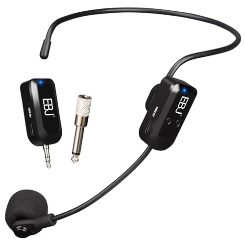 Microphone de casque sans fil 2,4 G compatible amplificateur voix et haut-parleur