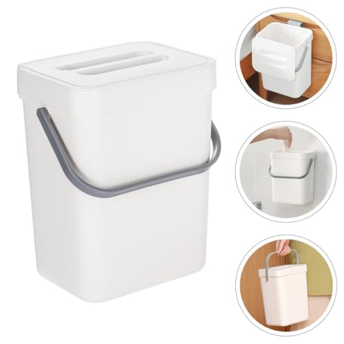 Caneca de basura colgante para cocina con tapa blanca miniatura 4