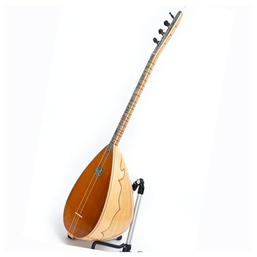 Concert - Saz tradicional de cuello largo, hecho de cuerpo de arce de llama y nácar profesional con funda acolchada, cuerdas y púas