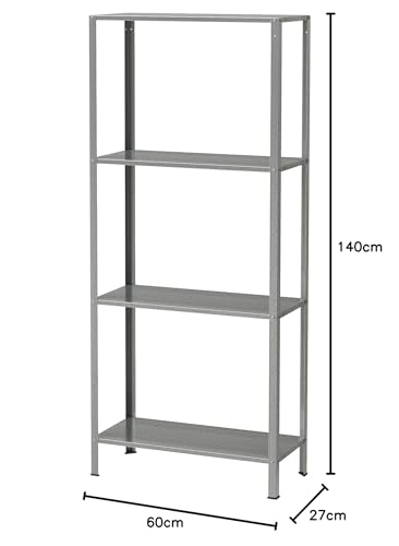 Image of IKEA Alloy Steel Hyllis in /Outdoor Shelving Unit(60X27X140 Cm,23 5 /8 X 10 5 /8 X 55 1 /8 inch),Grey