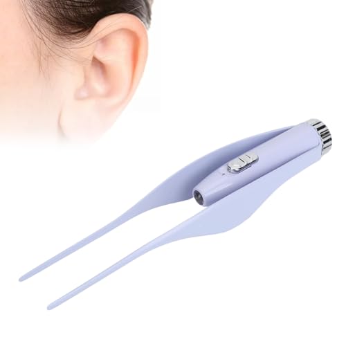 Ohrpickel-Pinzette mit Hellem Licht Verstellbarer Kopf Wiederaufladbar über USB Edelstahl Ohrenschmalz Entferner für Erwachsene