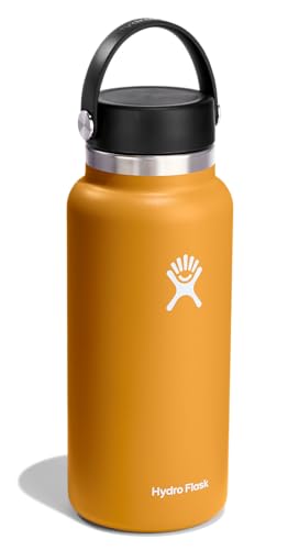 Image of Hydro Flask Water Bottle - Insulated Stainless Steel - Wide Mouth Flex Lid, Non Spill, Leakproof and Refillable in 32 Oz Fossil Brown