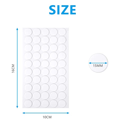 OFFCUP Klebe Punkte, 200 Stück Doppelseitig Klebepunkte Transparent, 1.5mm Klar Klebriger Heften, Chlaufe Punkte Self Adhesive Klebend, Klebeband Pads für Wände, Boden, Kunststoff, Metalle