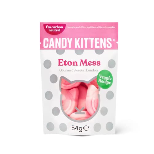 Candy Kittens Vegan Sweets Eton Mess – Plant-Based Vegan Treats with Fruity Flavour, No Nasties, Made with Real Fruit Juice – Ideal Snacks for Sweet Hampers & Pick and Mix – 54g Pack of 1