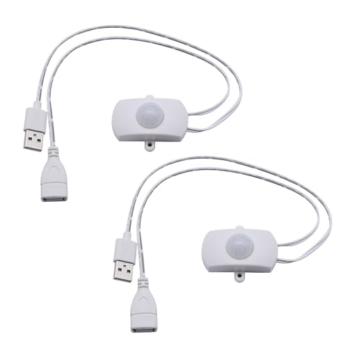 Mini PIR Motion Sensor Switch, DC 5-24V 2A, Infrared Activated Motion Switch Controller for LED Strips, White