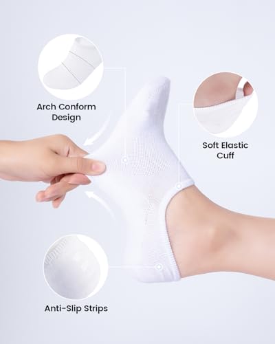 Image of IDEGG No Show Socks Women 10 Pairs Low Cut Anti-Slid Novelty Athletic Casual Invisible Liner Socks