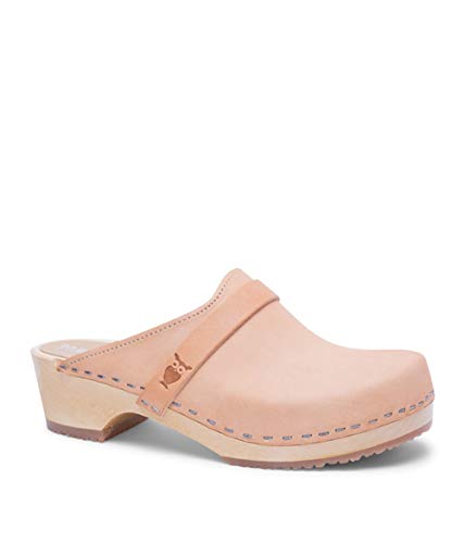 Sandgrens Swedish Low Heel Wooden Clog Mules for Women, US 7-7.5 | Tokyo