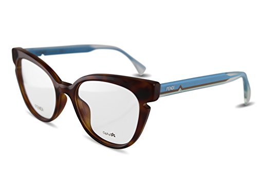 FENDI Eyeglasses 0134 0N9D Havana Crystal Blue 50MM