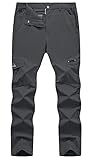 donhobo Herren Outdoorhose Trekkinghose Leichte Schnell Trockend Cargo Pants Arbeit Hose zum Wandern und für viele Outdoor-Aktivitäten Dunkelgrau 32
