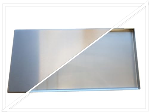 KOCH #60 Rostfreie Fettauffangwanne u.A. für Jamie Oliver 49,5 x 38,5 x 1,8cm - Massiver V2A Edelstahl Stärke 2mm - 3,4 KG - rund formierte Ecken - Hochwertige Universal Tropfschale für Küchengeräte