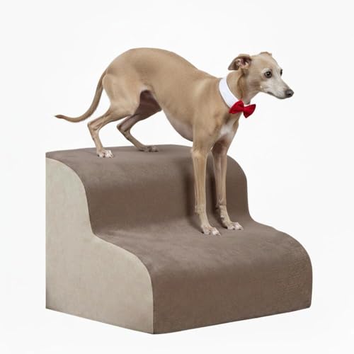 Lifetips イタリアングレーハウンド ペットステップ 階段 スロープ 室内用 犬 猫 小型犬 シニア犬 高齢犬 介護 段差解消 滑り止め 多機能 収納付き ハウス 洗えるカバー ソファ ベッド用 2段 3段 ゆるやか 昇降台 踏み台 ドッグステップ