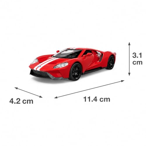 Image of Wizplex MSZ Ford GT 1:43 Scale Officially Licensed Die Cast Metal Car - Pull Back Supercar with Openable Front Doors, Collectible Showpiece for Kids 6+ & Car Enthusiasts