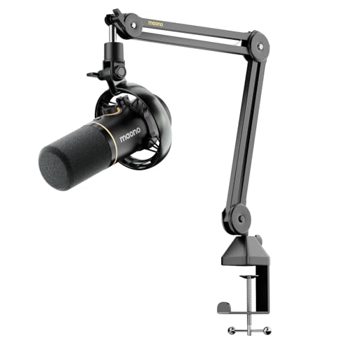 MAONO PD200W Hybrid Wireless Podcast Microphone for PC, XLR USB Dynamic Mic Kit with Boom Arm, Software, Noise Cancellation, for Vocal Recording, Streaming, Content Creation, Home Studio, Voiceover