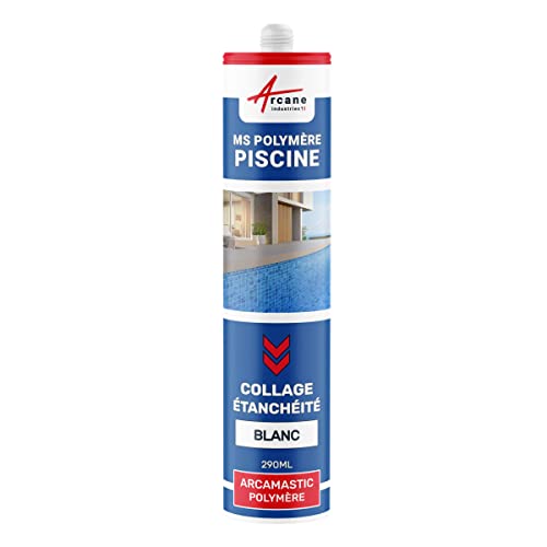 Mastic piscine, colle et étanchéité, pvc, carrelage - 290 ml x 1 Blanc - ARCANE INDUSTRIES