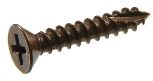 Tornillo para madera Hillman cabeza plana Phillips, acabado bronce antiguo, tamaño #5 x 0.5 pulgadas, paquete de 50 piezas miniatura 1