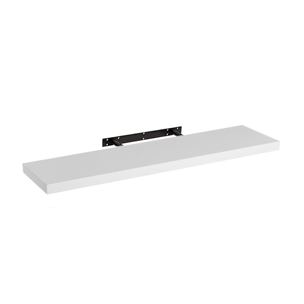 LOLAhome Estante de Pared Flotante de Madera MDF Blanco Decorativo,Balda de Pared,De 23x100 cm para Salón, Cocina, Oficina, Dormitorio,Resistente